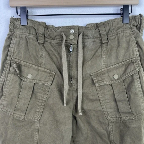 Zara Pants Womens S Green Utility Cargo Gorpcore Hiking Y2K Military Casual - Picture 4 of 11
